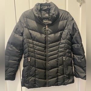 Calvin Klein Women's Quilted Down Filled Black Puffer Coat Small